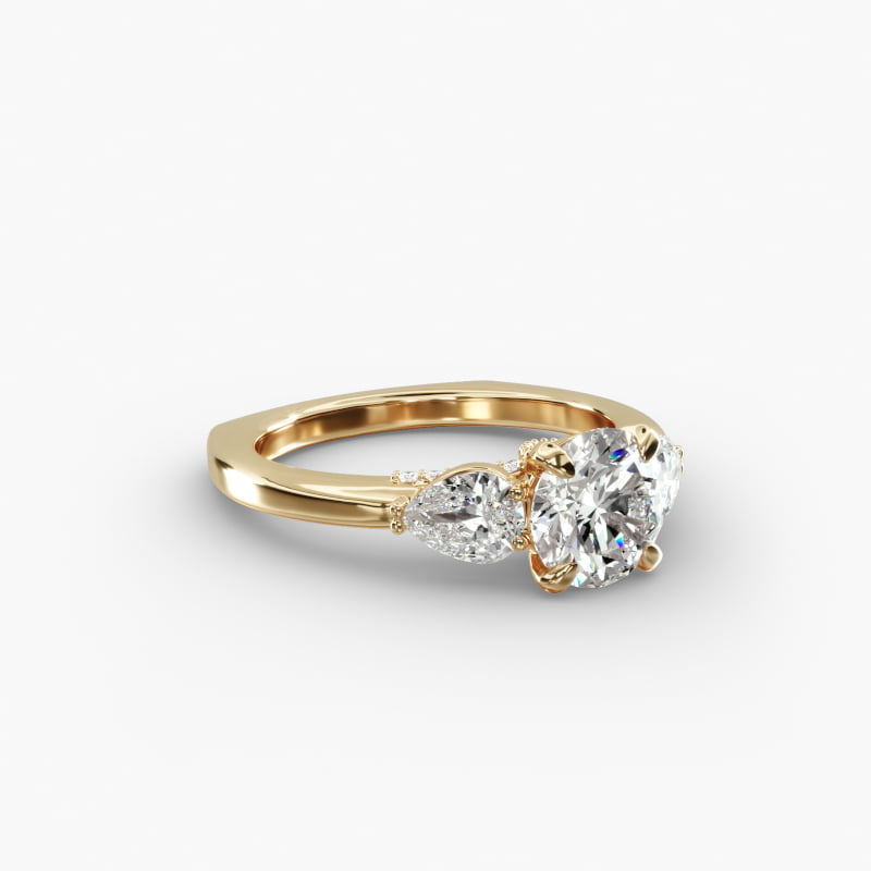 Bella Vaughan Pear Three Stone Engagement Ring in 14K Yellow Gold (3/8 ct. tw.)