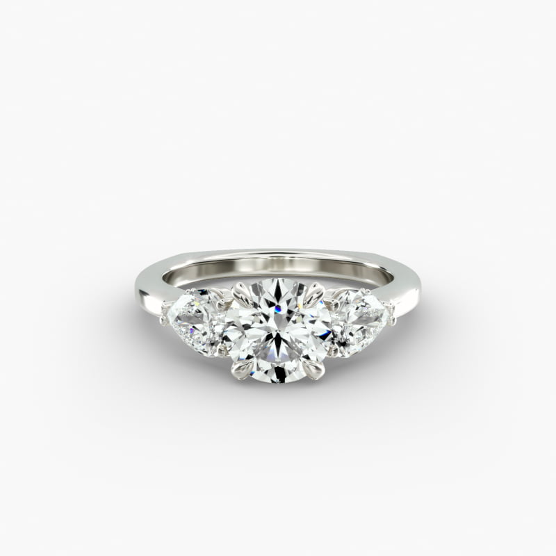 Bella Vaughan Pear Three Stone Engagement Ring in Platinum (5/8 ct. tw.)