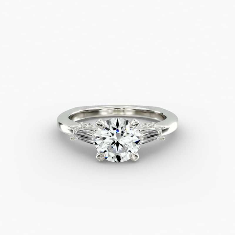 Bella Vaughan Tapered Baguette Three Stone Engagement Ring in Platinum (3/8 ct. tw.)