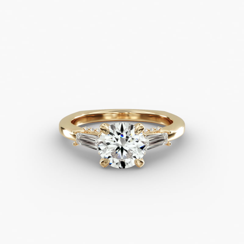 Bella Vaughan Tapered Baguette Three Stone Engagement Ring in 14K Yellow Gold (3/8 ct. tw.)
