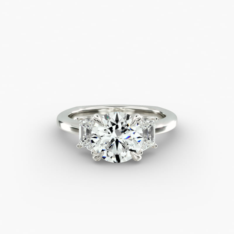 Bella Vaughan Trapezoid Three Stone Engagement Ring in 14K White Gold (5/8 ct. tw.)