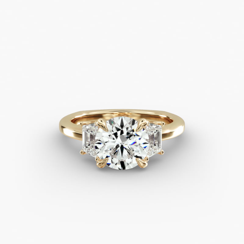 Bella Vaughan Trapezoid Three Stone Engagement Ring in 14K Yellow Gold (5/8 ct. tw.)
