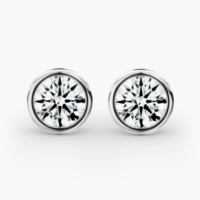 Bezel Set Earrings In Platinum (Setting)