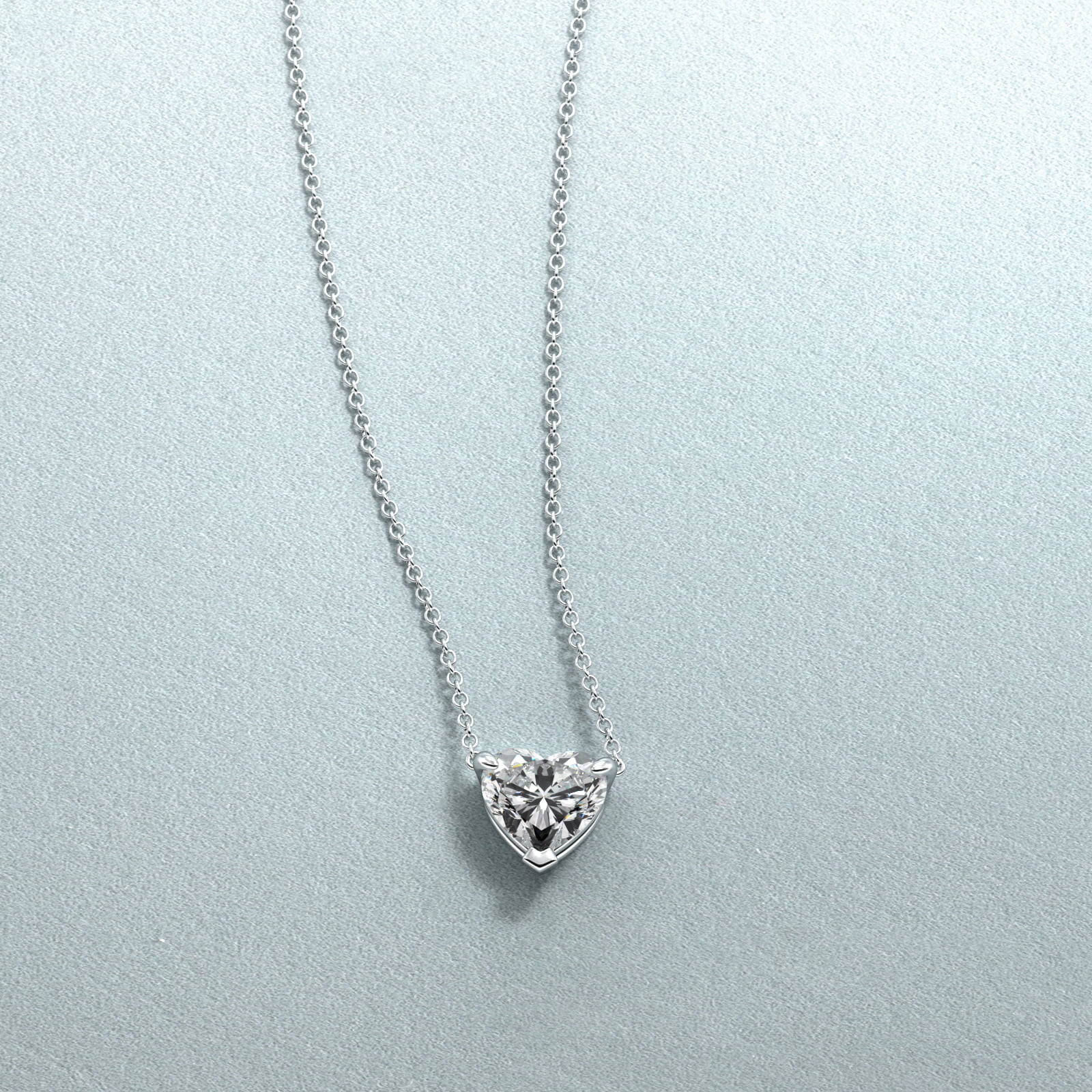 Heart Cut Diamond Pendant In 14K White Gold (Setting)