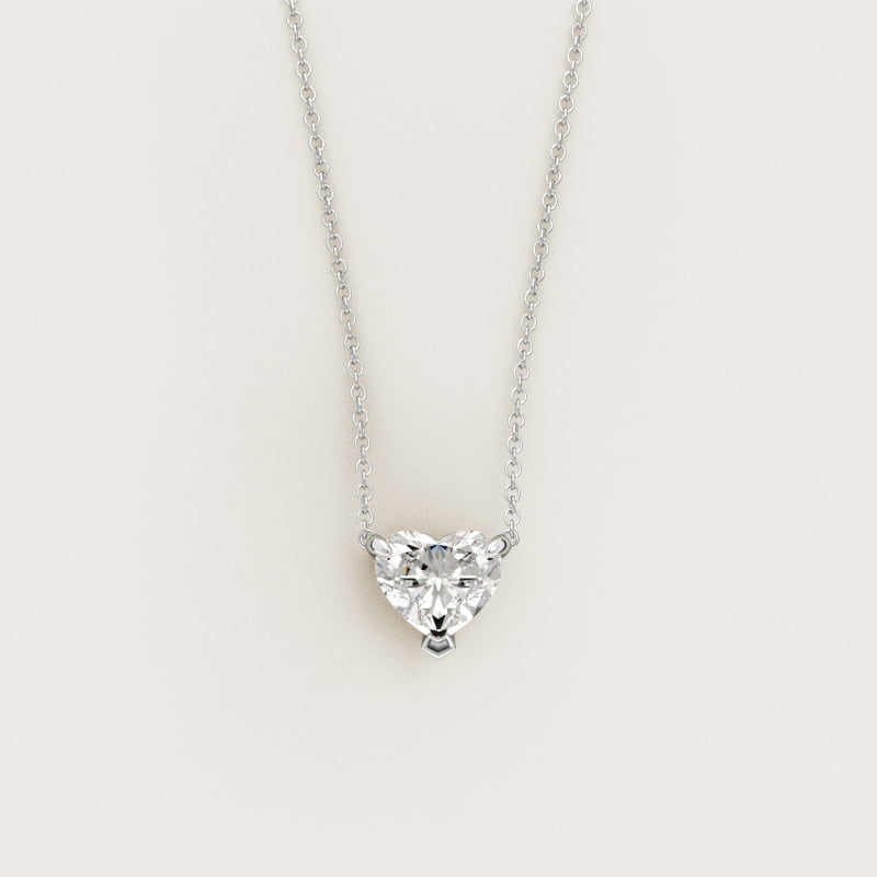 Heart Cut Diamond Pendant In Platinum (Setting)