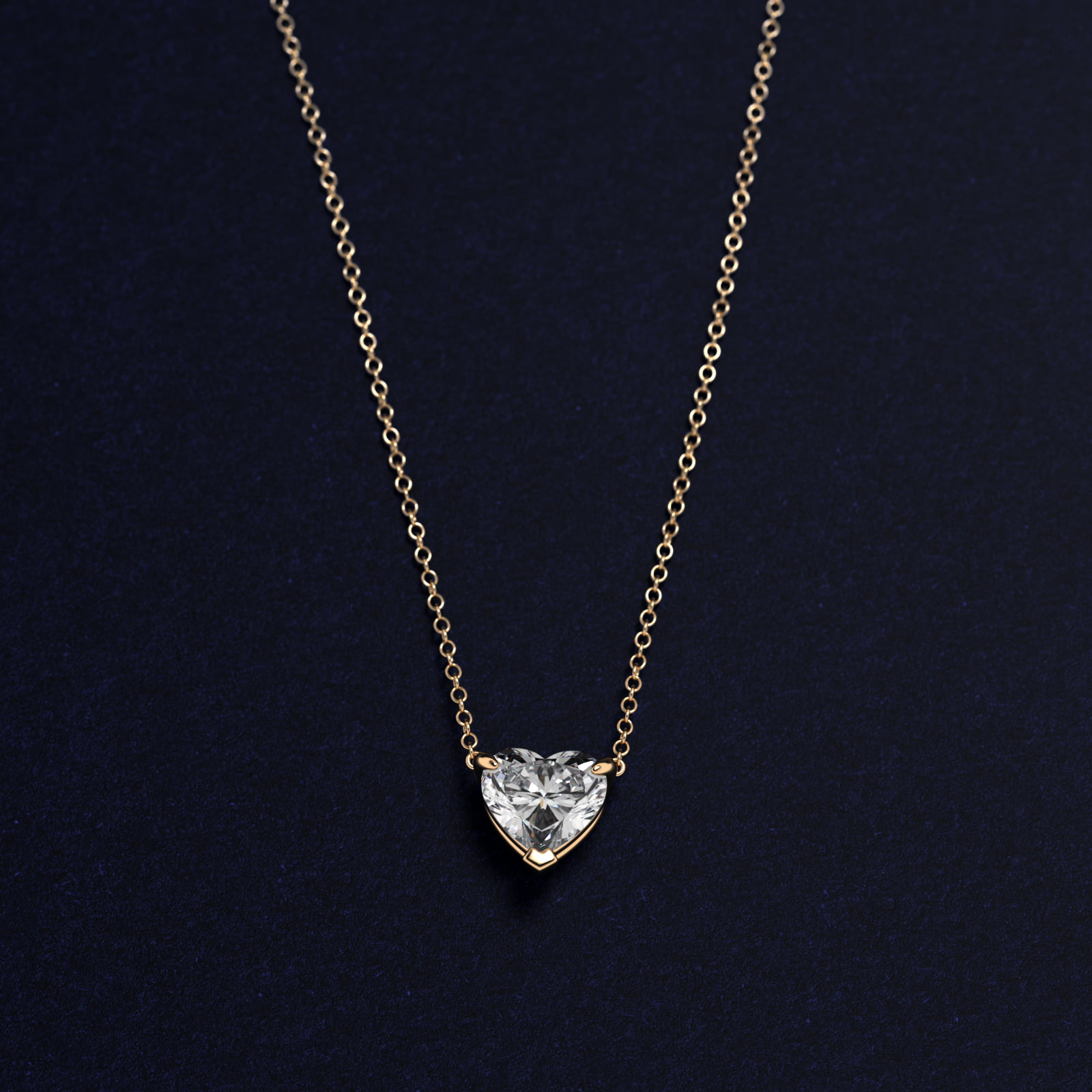 Heart Cut Diamond Pendant In 14K Yellow Gold (Setting)