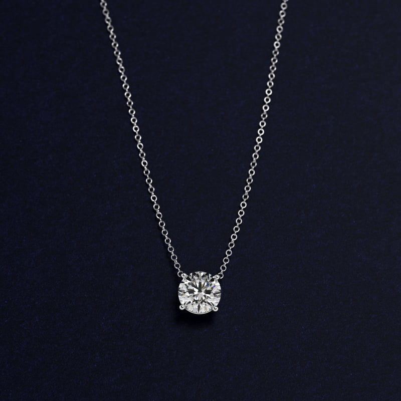 Four Prong Basket Solitaire Diamond Pendant In Platinum (Setting)