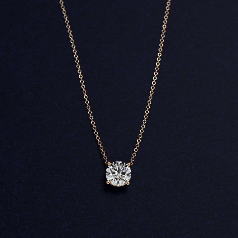 Four Prong Basket Solitaire Diamond Pendant   In 14K Yellow Gold (Setting)