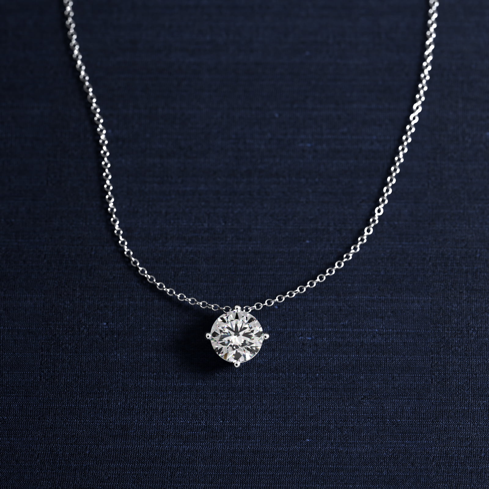 Kite Set Solitaire Diamond Pendant   In Platinum (Setting)
