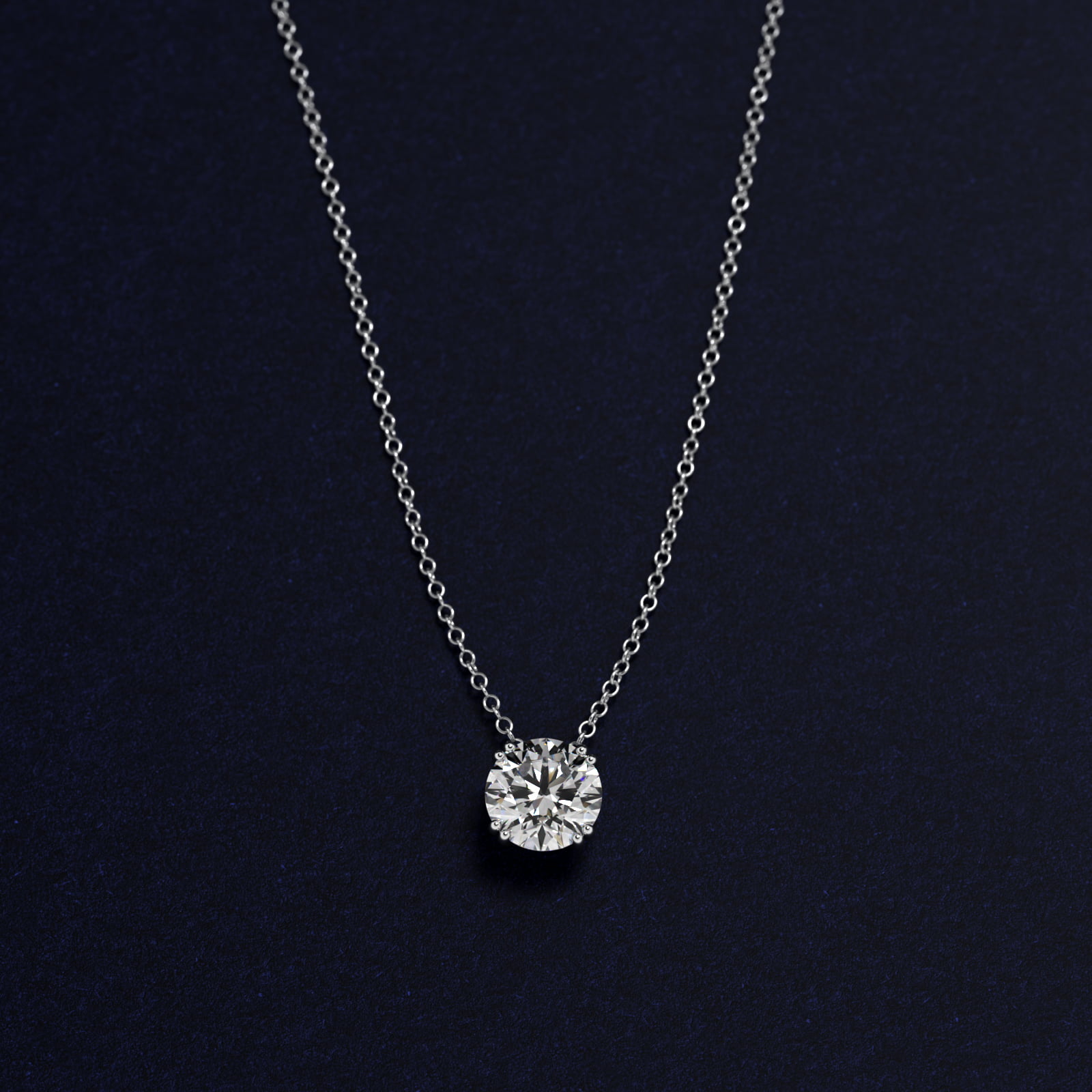 Double Prong Diamond Pendant   In 14K White Gold (Setting)