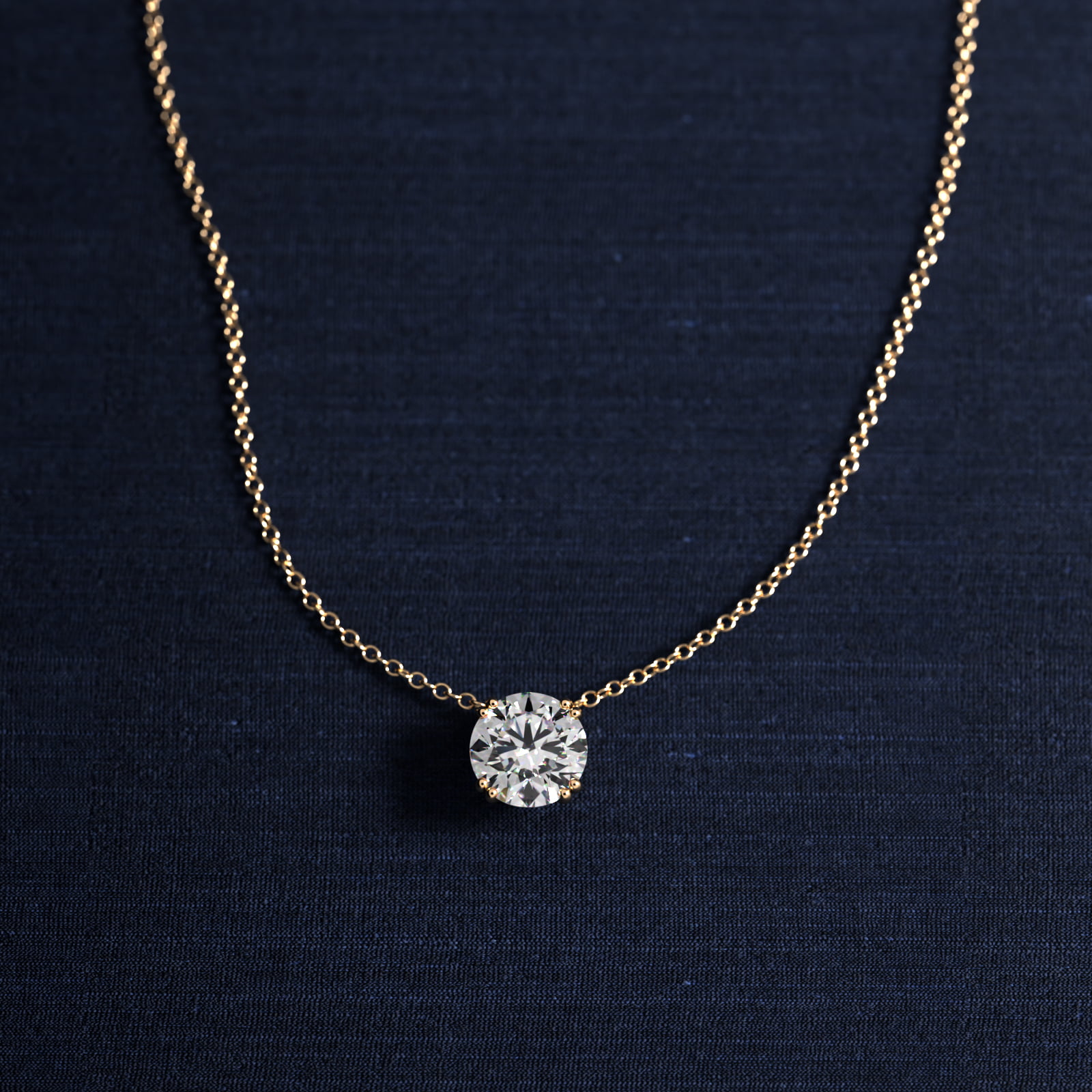 Double Prong Diamond Pendant   In 14K Yellow Gold (Setting)