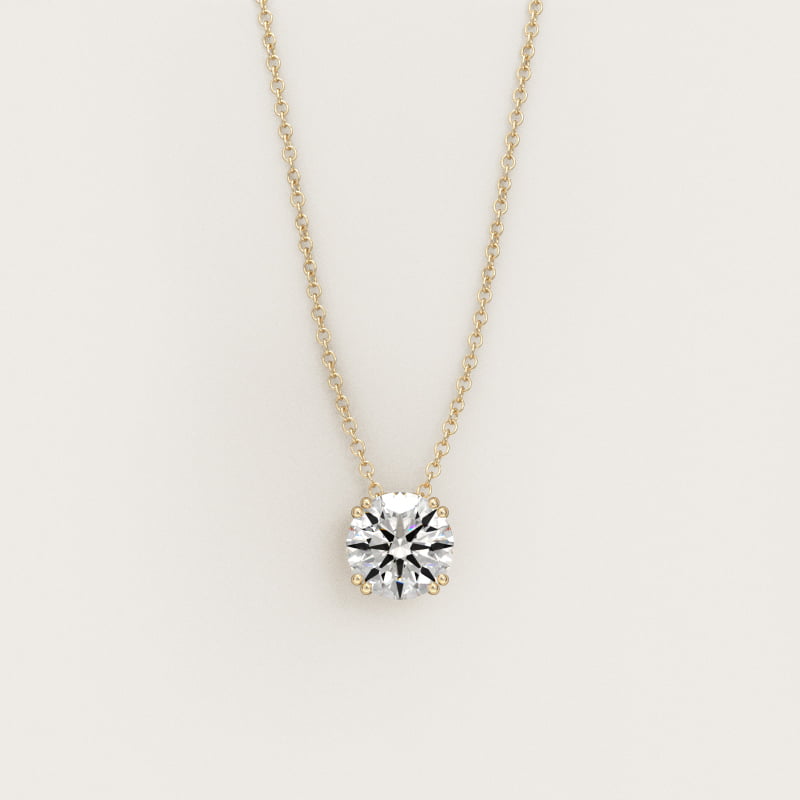 Double Prong Diamond Pendant In 14K Yellow Gold (Setting)