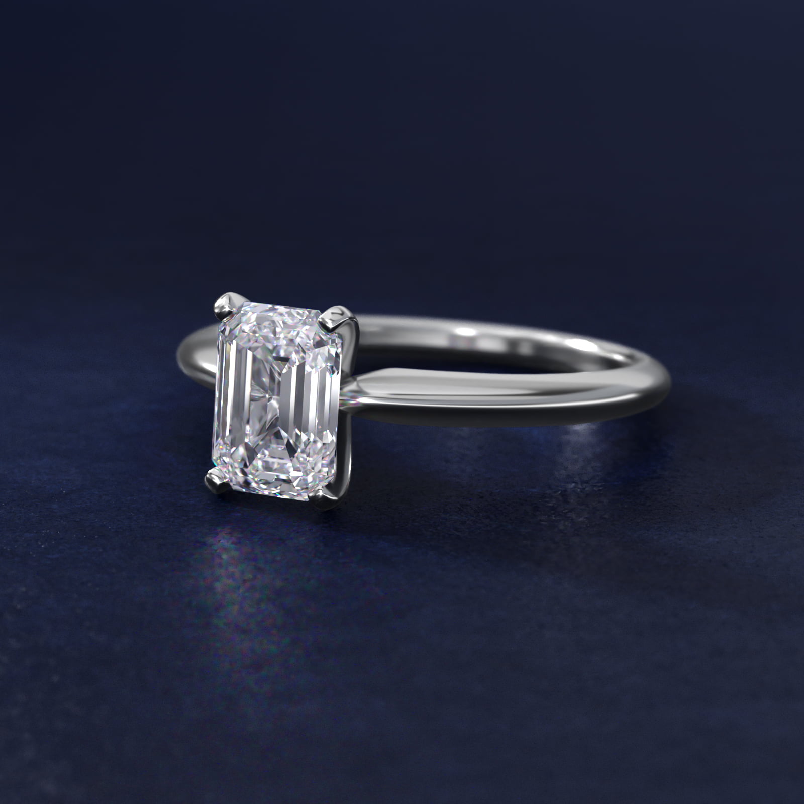 2 CT. GIA Certified Emerald Lab Created Diamond Classic Four-Prong Solitaire Engagement Ring in 14k White Gold