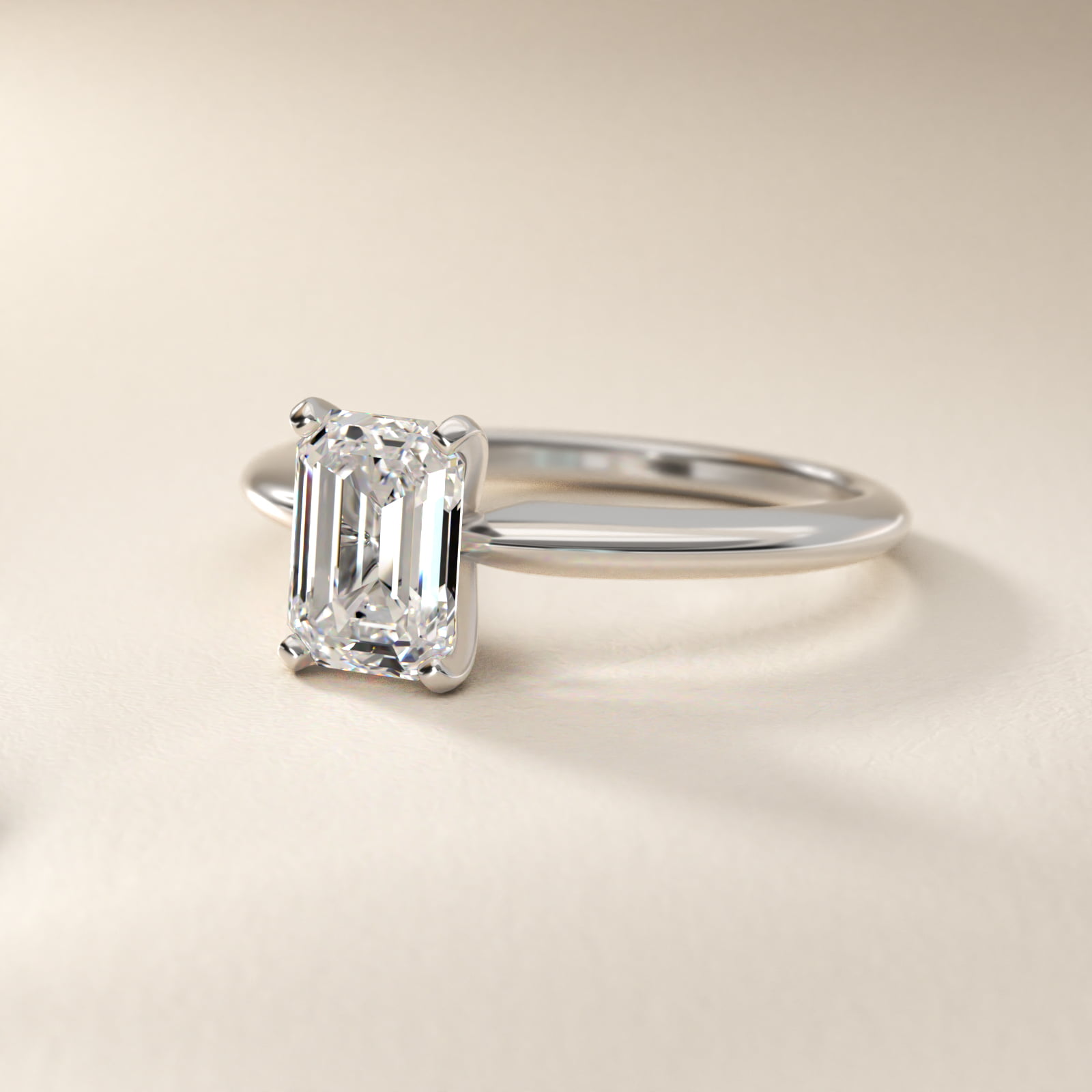 2 CT. GIA Certified Emerald Lab Created Diamond Classic Four-Prong Solitaire Engagement Ring in 14k White Gold