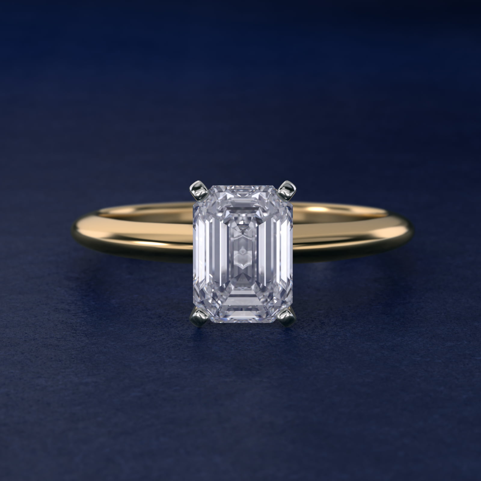 1 1/2 CT. GIA Certified Emerald Lab Created Diamond Classic Four Prong Solitaire