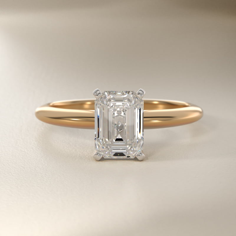 1 1/2 CT. GIA Certified Emerald Lab Created Diamond Classic Four Prong Solitaire