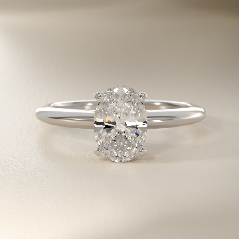 2 1/5 CT. GIA Certified Oval Lab Created Diamond Classic Four-Prong Solitaire