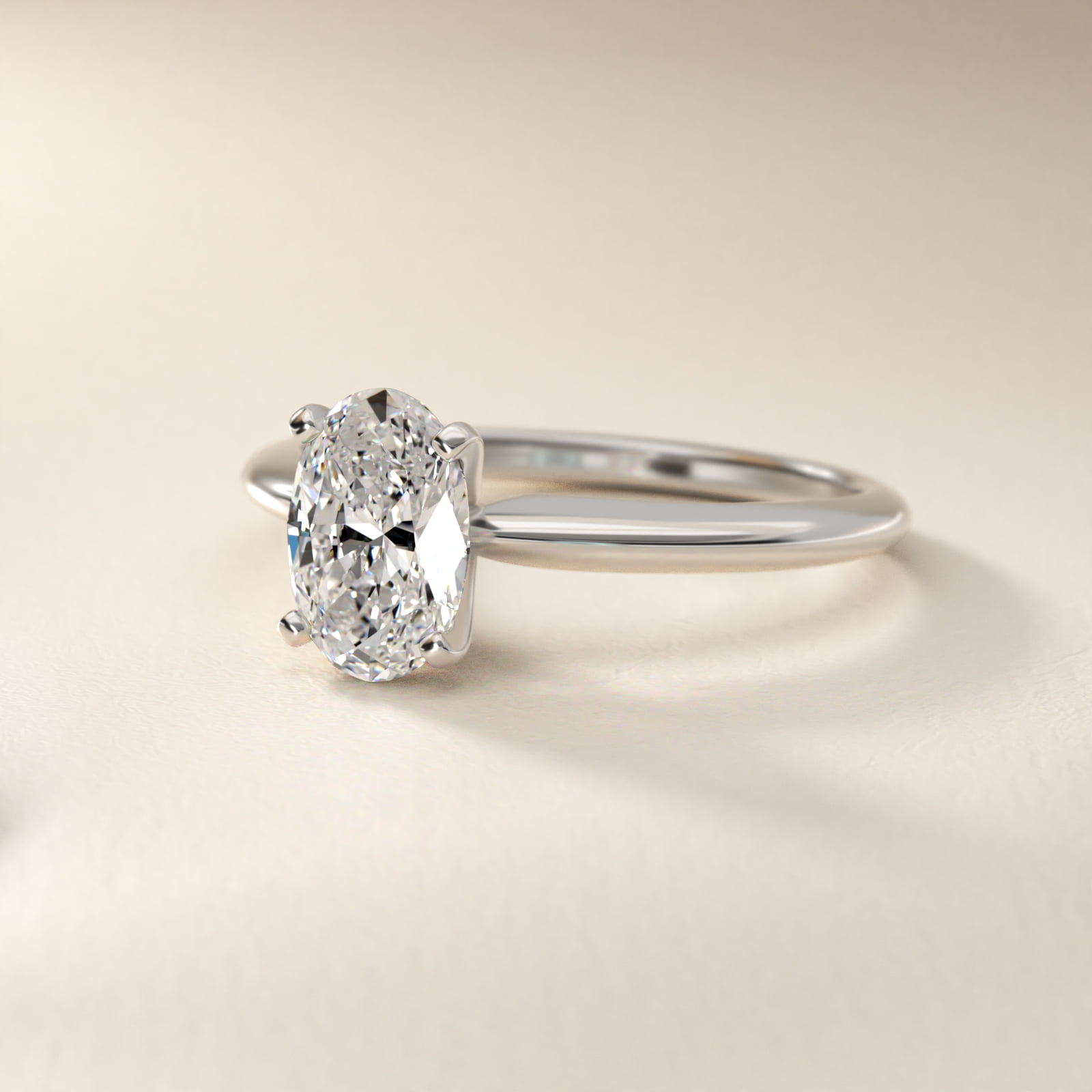 2 1/5 CT. GIA Certified Oval Lab Created Diamond Classic Four-Prong Solitaire Engagement Ring in 14k White Gold