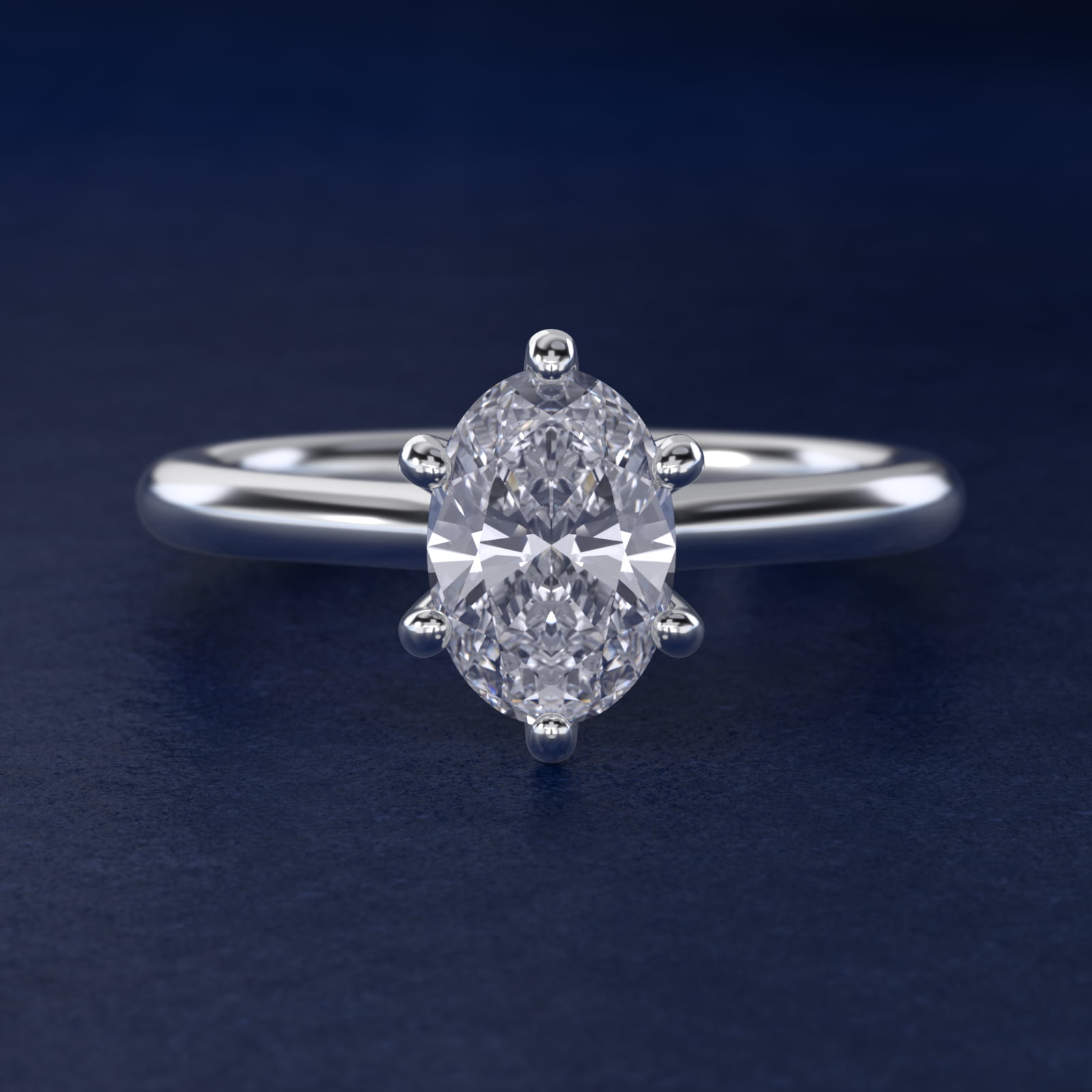 Oval Cut 2.5 CT Certified Lab-Grown Diamond Six Prong Petite Nouveau Solitaire Engagement Ring In Platinum