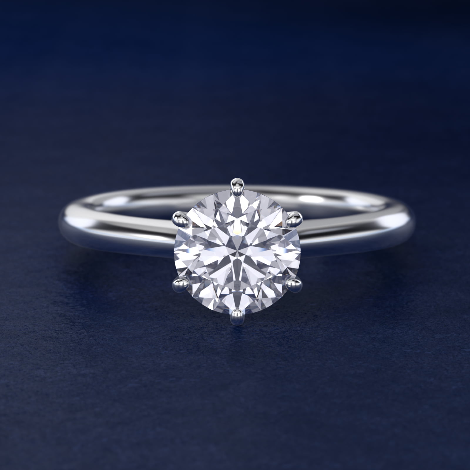 Round 1.5 CT Certified Lab-Grown Diamond Six Prong Petite Nouveau Solitaire Engagement Ring In Platinum