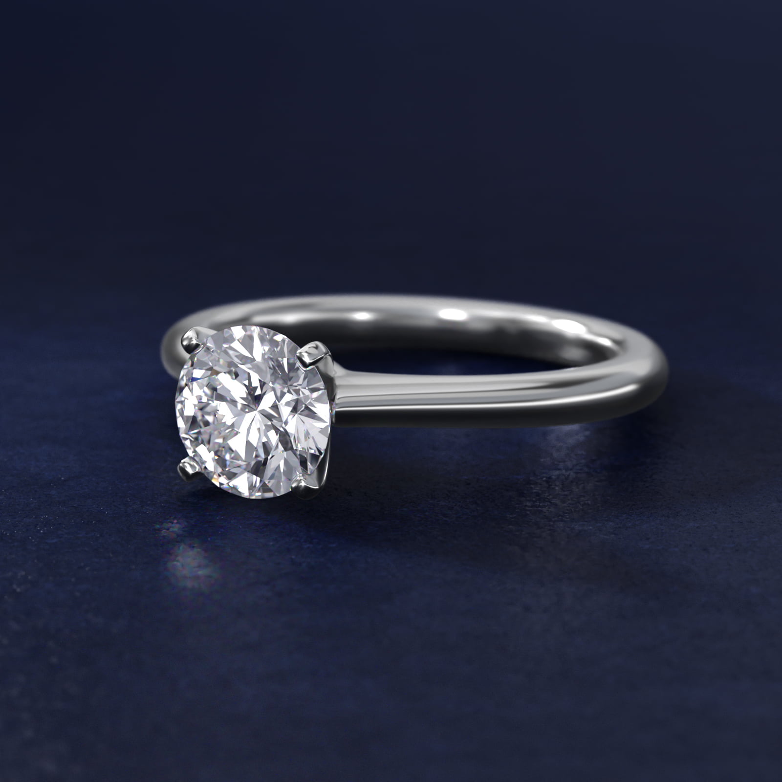 Round 1.5 CT Certified Lab-Grown Diamond Petite Solitaire Engagement Ring In 14K White Gold
