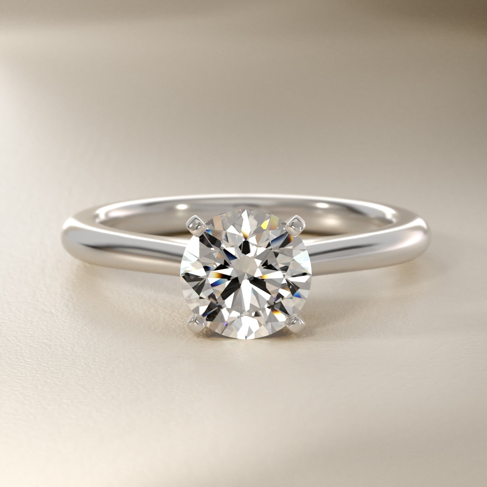 Round 2 CT Certified Lab-Grown Diamond Petite Solitaire Engagement Ring In 14K White Gold