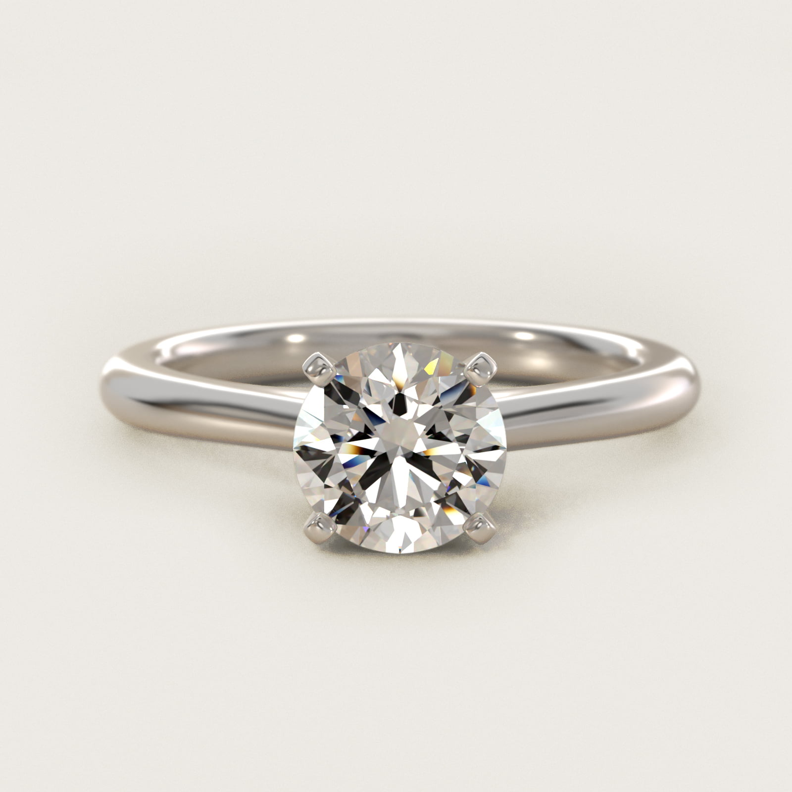 3 CT. GIA Certified Round Lab Created Diamond Petite Solitaire Engagement Ring in 14k White Gold