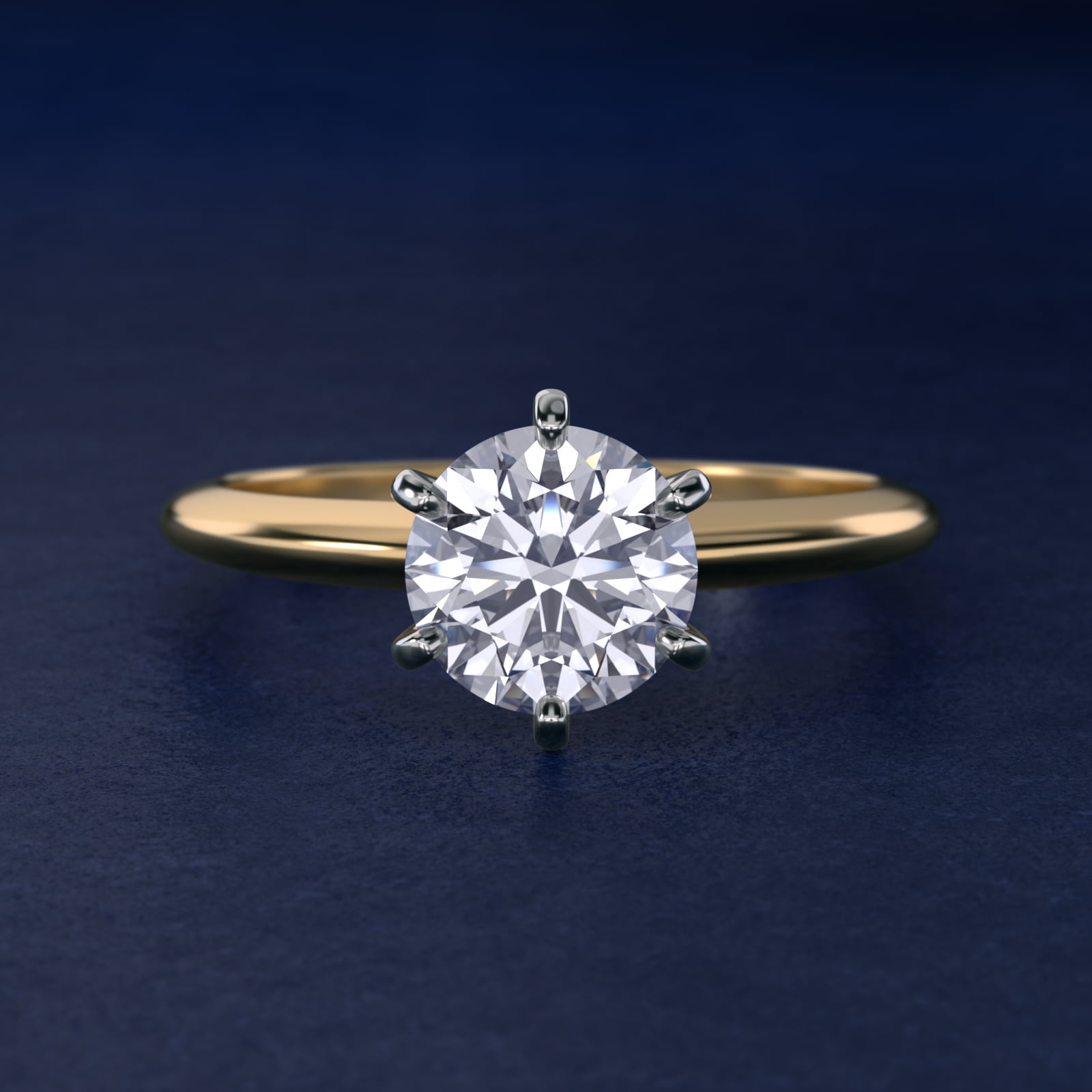 2 CT. GIA Certified Round Lab Created Diamond Classic Six-Prong Solitaire Engagement Ring in 18K Yellow Gold