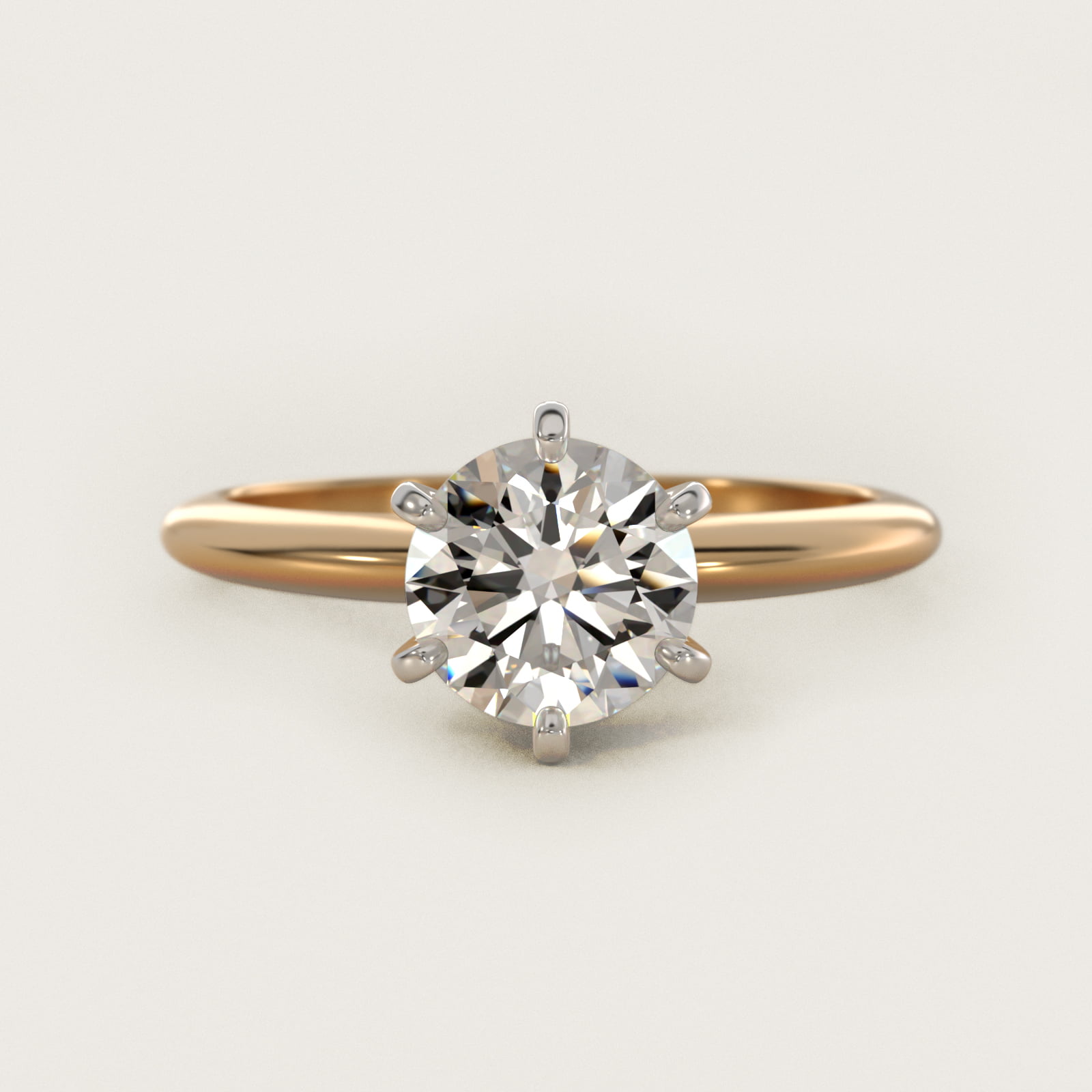 2 CT. GIA Certified Round Lab Created Diamond Classic Six-Prong Solitaire Engagement Ring in 18K Yellow Gold