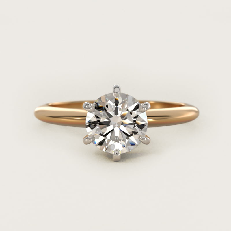 2 CT. GIA Certified Round Lab Created Diamond Classic Six-Prong Solitaire Engagement Ring in 18K Yellow Gold
