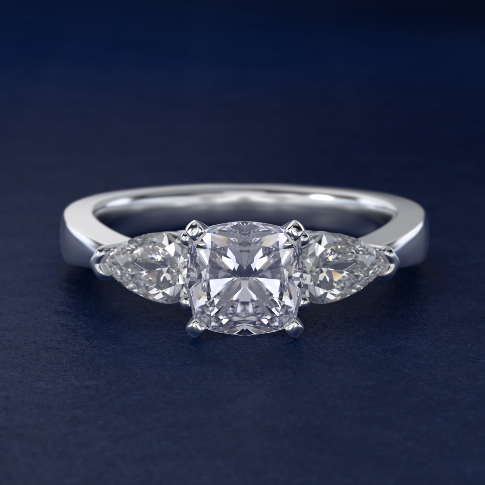 1 1/2 CT. GIA Certified Cushion Lab Created Diamond Classic Pear Shaped Diamond Engagement Ring in Platinum (1/2 ct. tw.)