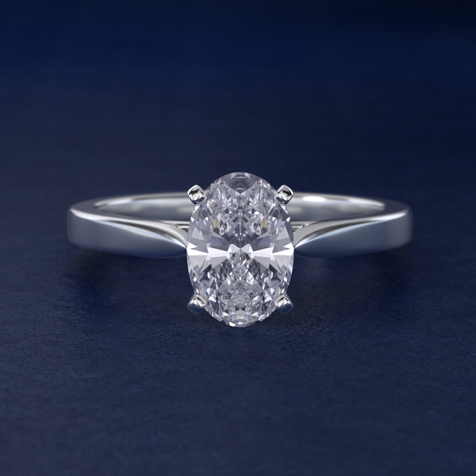 2 CT. GIA Certified Oval Lab Created Diamond Petite Cathedral Solitaire Engagement Ring in Platinum