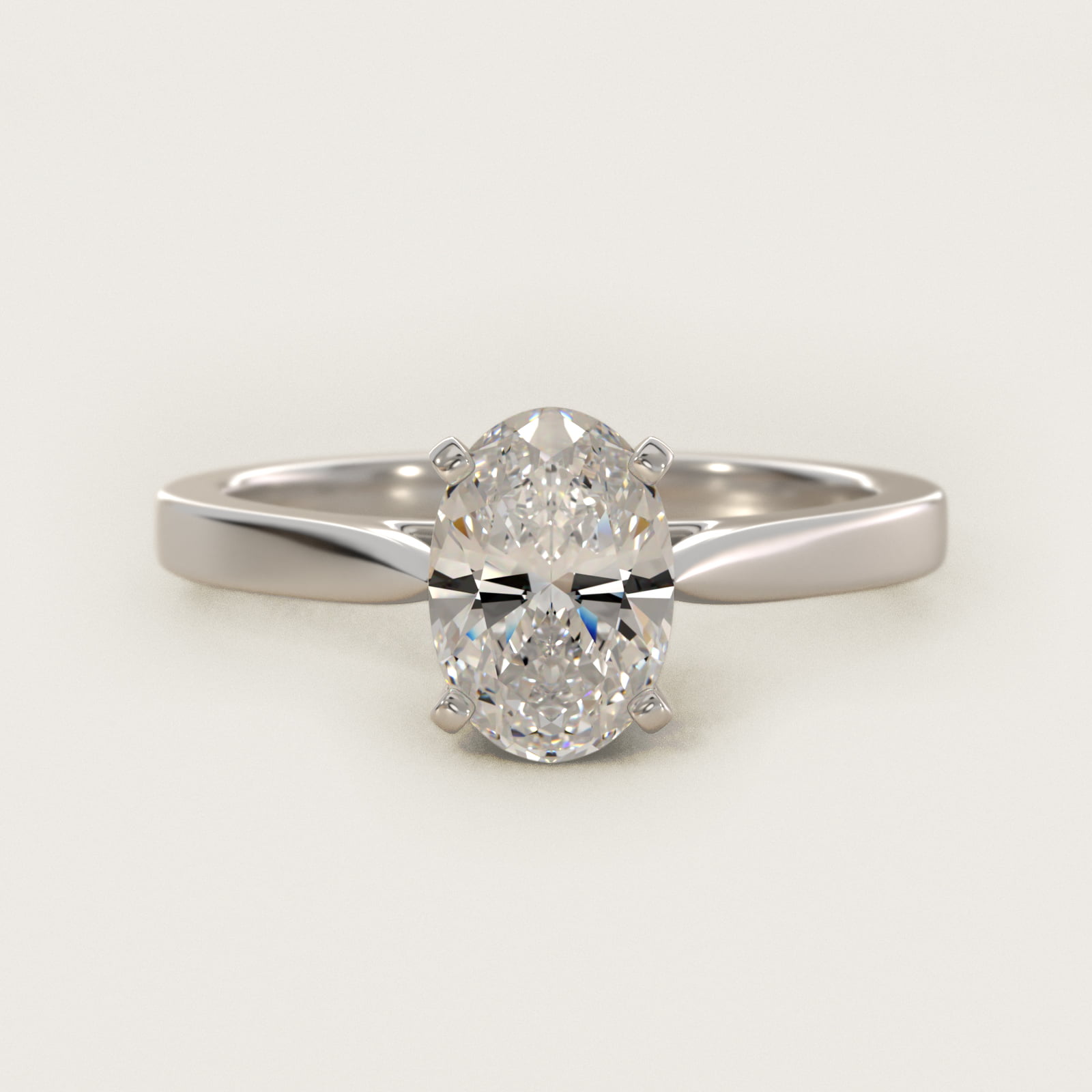 2 CT. GIA Certified Oval Lab Created Diamond Petite Cathedral Solitaire Engagement Ring in Platinum