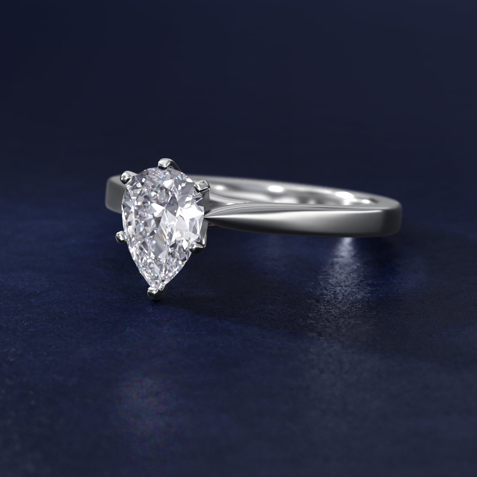 2 CT. GIA Certified Pear Lab Created Diamond Petite Cathedral Solitaire Engagement Ring in Platinum