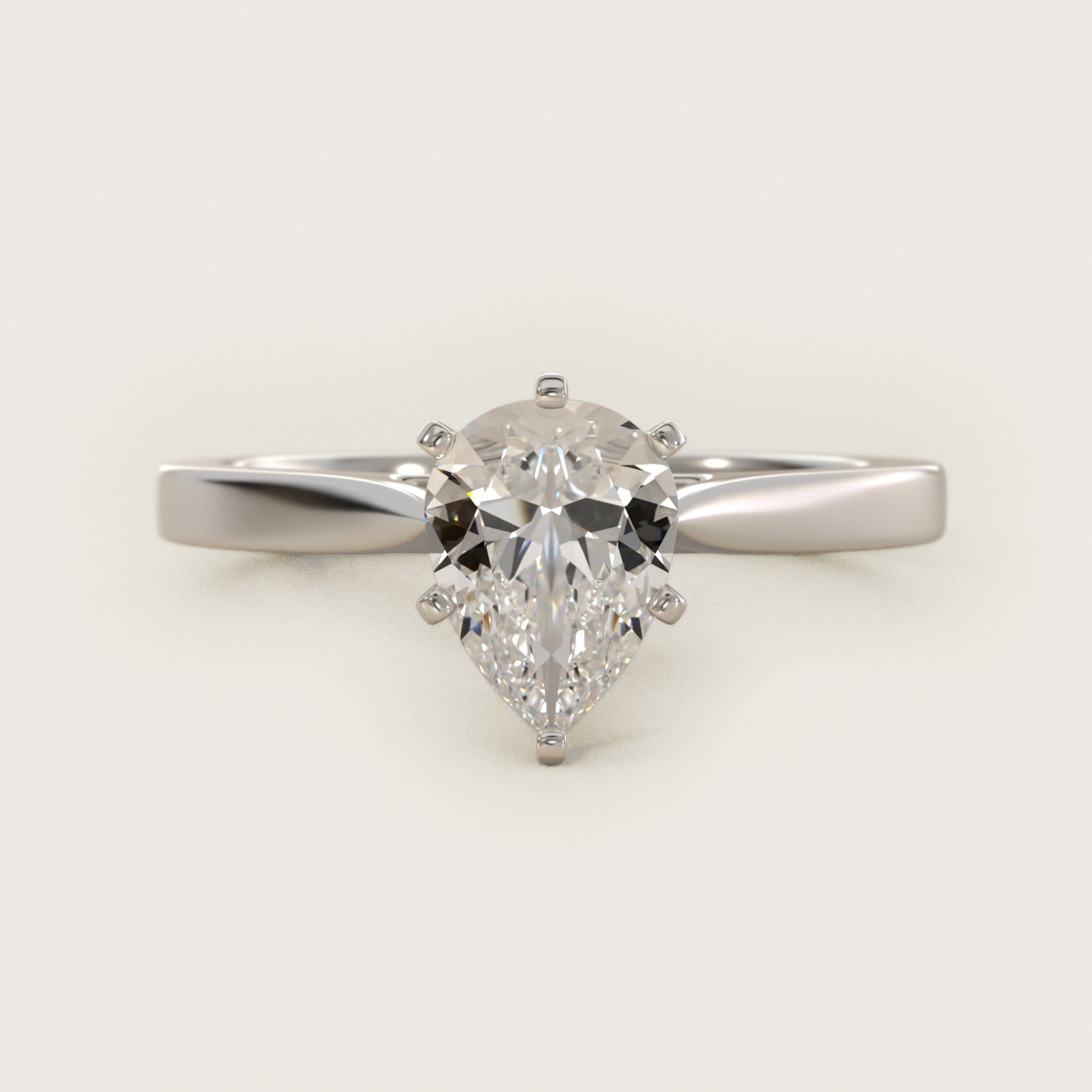 2 CT. GIA Certified Pear Lab Created Diamond Petite Cathedral Solitaire Engagement Ring in Platinum