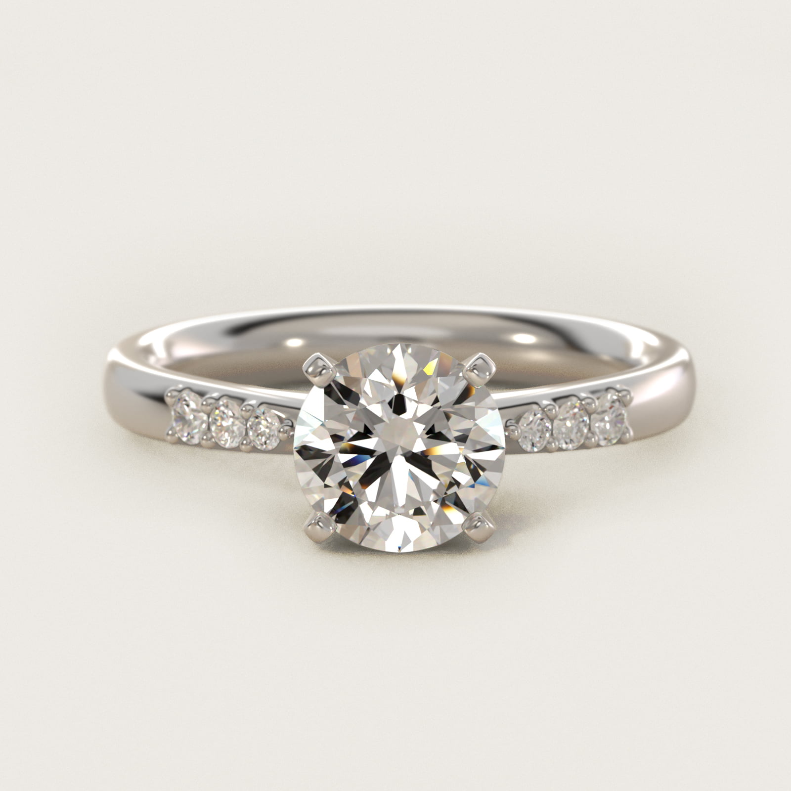 1 1/2 CT. GIA Certified Round Lab Created Diamond Petite Diamond Engagement Ring in Platinum