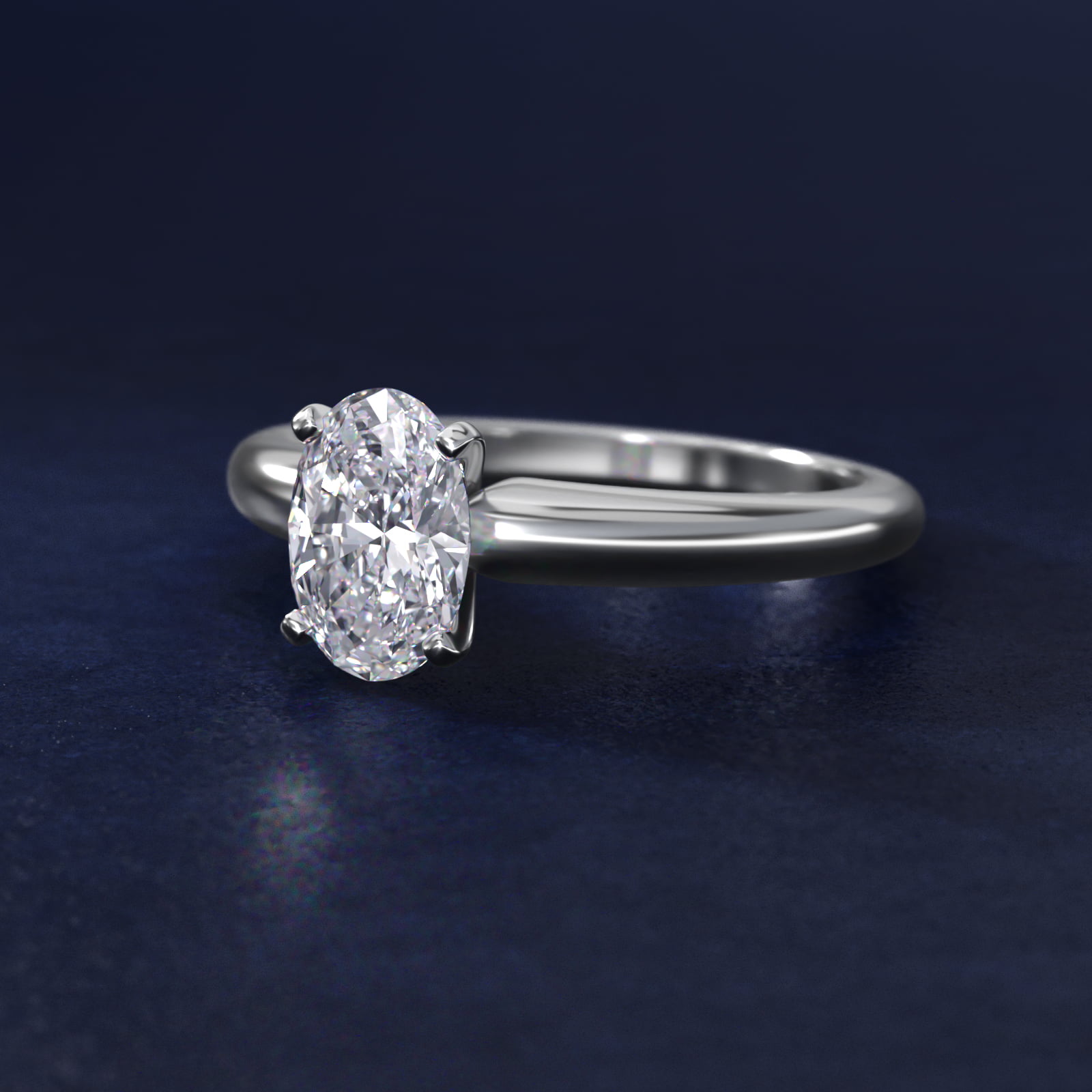 2 CT. GIA Certified Oval Lab Created Diamond Classic Simple Solitaire Engagement Ring in 14K White Gold