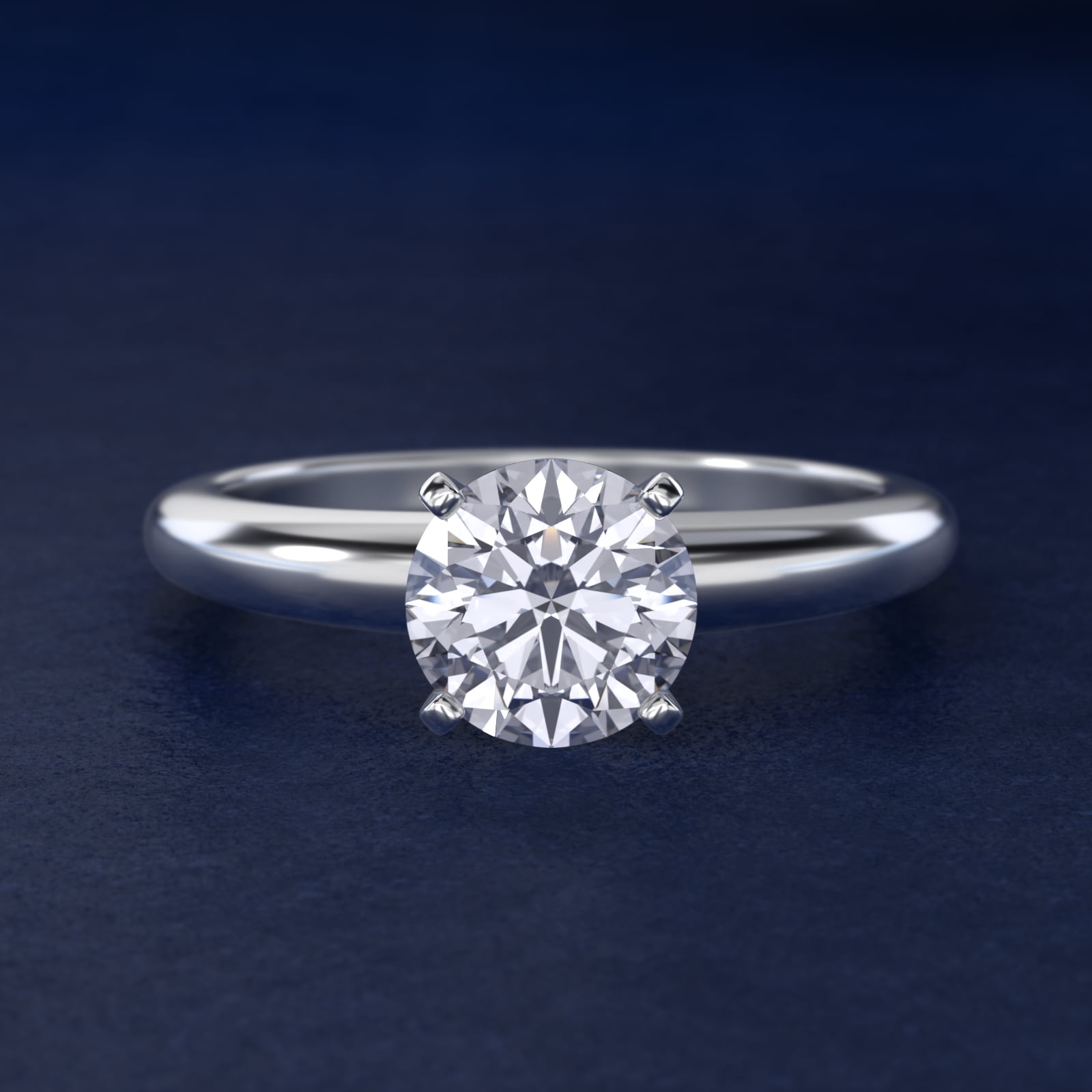 2 CT. GIA Certified Round Lab Created Diamond Classic Simple Solitaire Engagement Ring in 14k White Gold