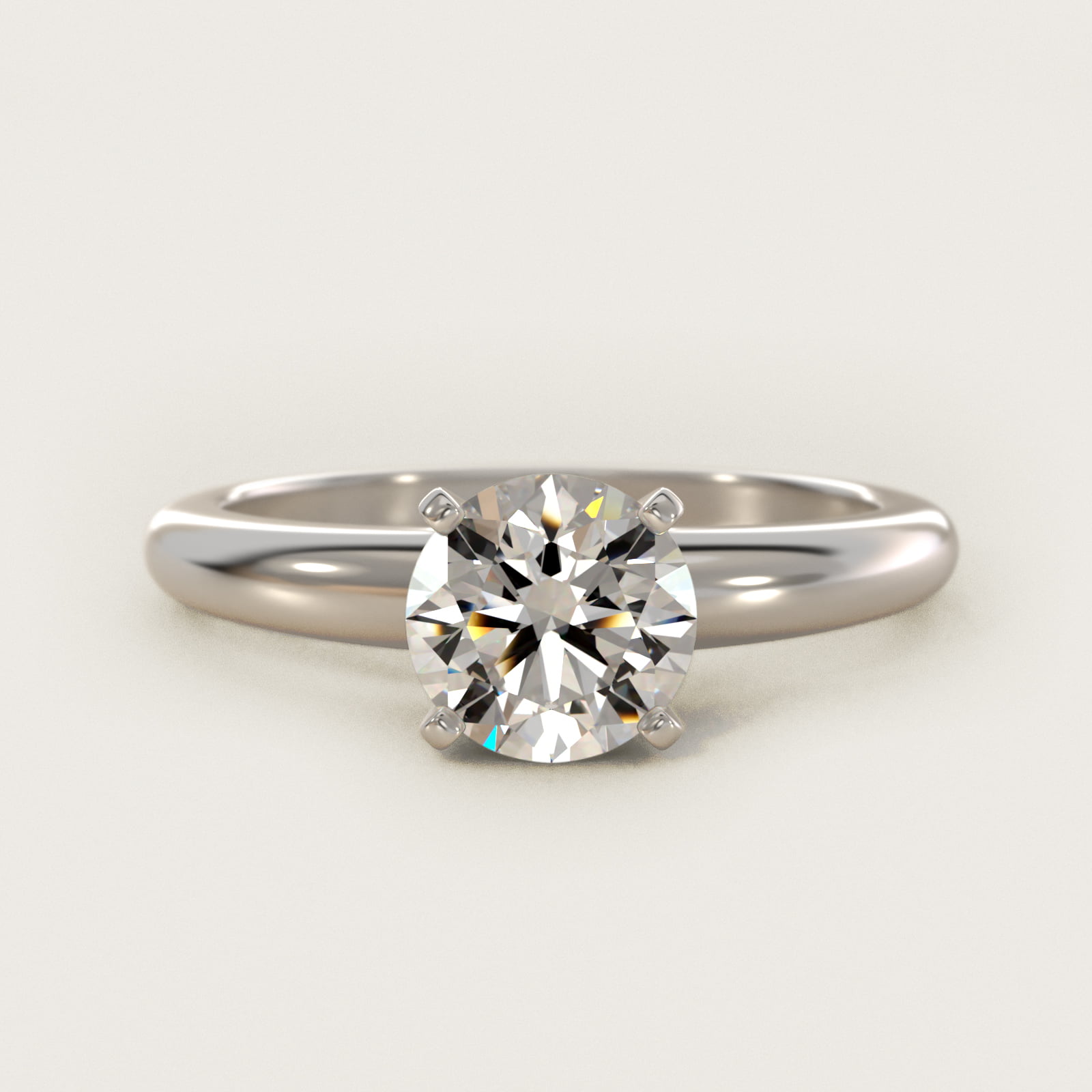2 CT. GIA Certified Round Lab Created Diamond Classic Simple Solitaire Engagement Ring in 14k White Gold