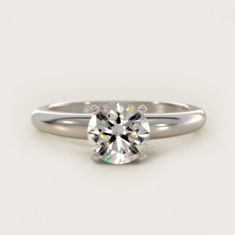 2 CT. GIA Certified Round Lab Created Diamond Classic Simple Solitaire Engagement Ring in 14k White Gold