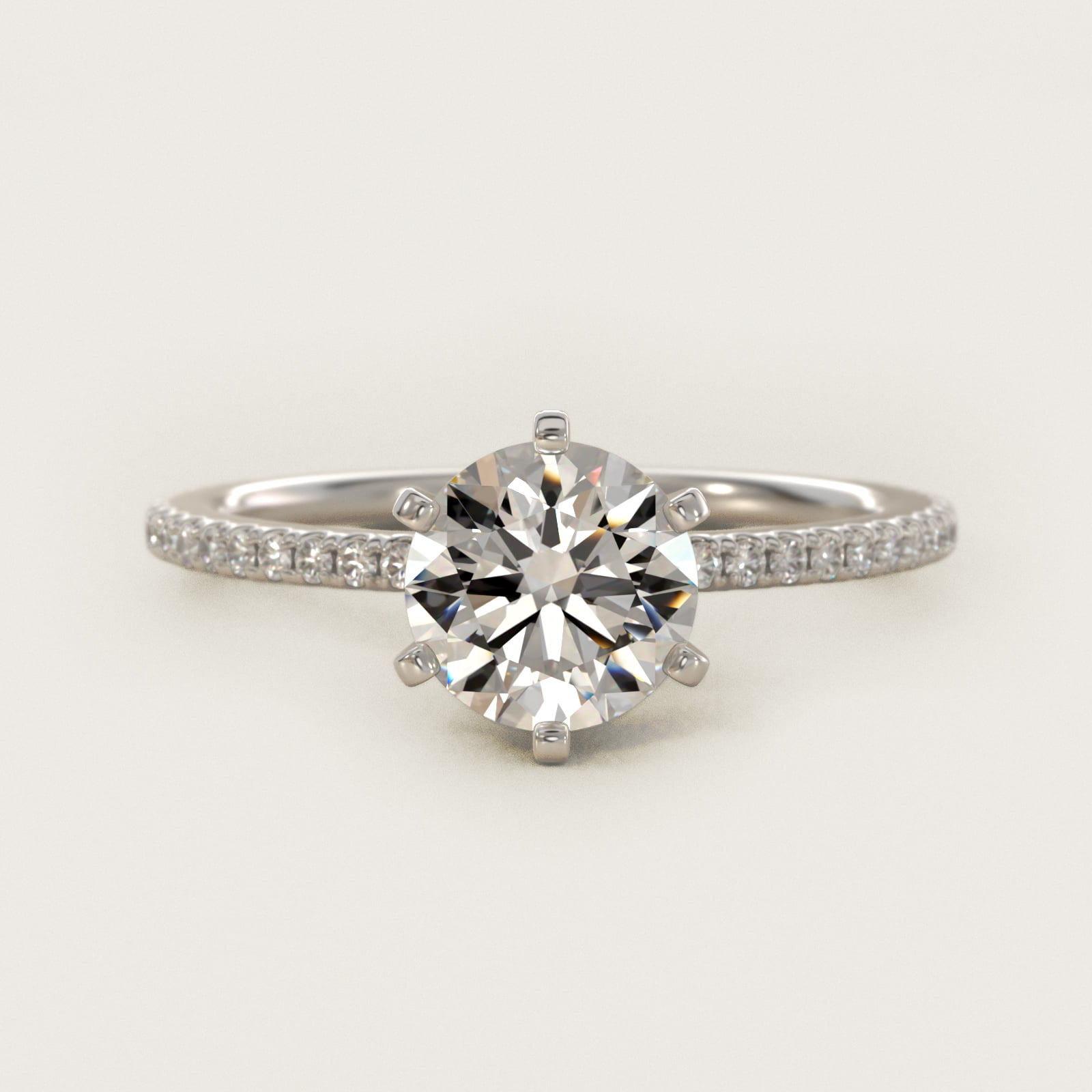 2 CT. GIA Certified Round Lab Created Diamond Eternal Riviera Diamond Engagement Ring in Platinum (1/6 ct. tw.)