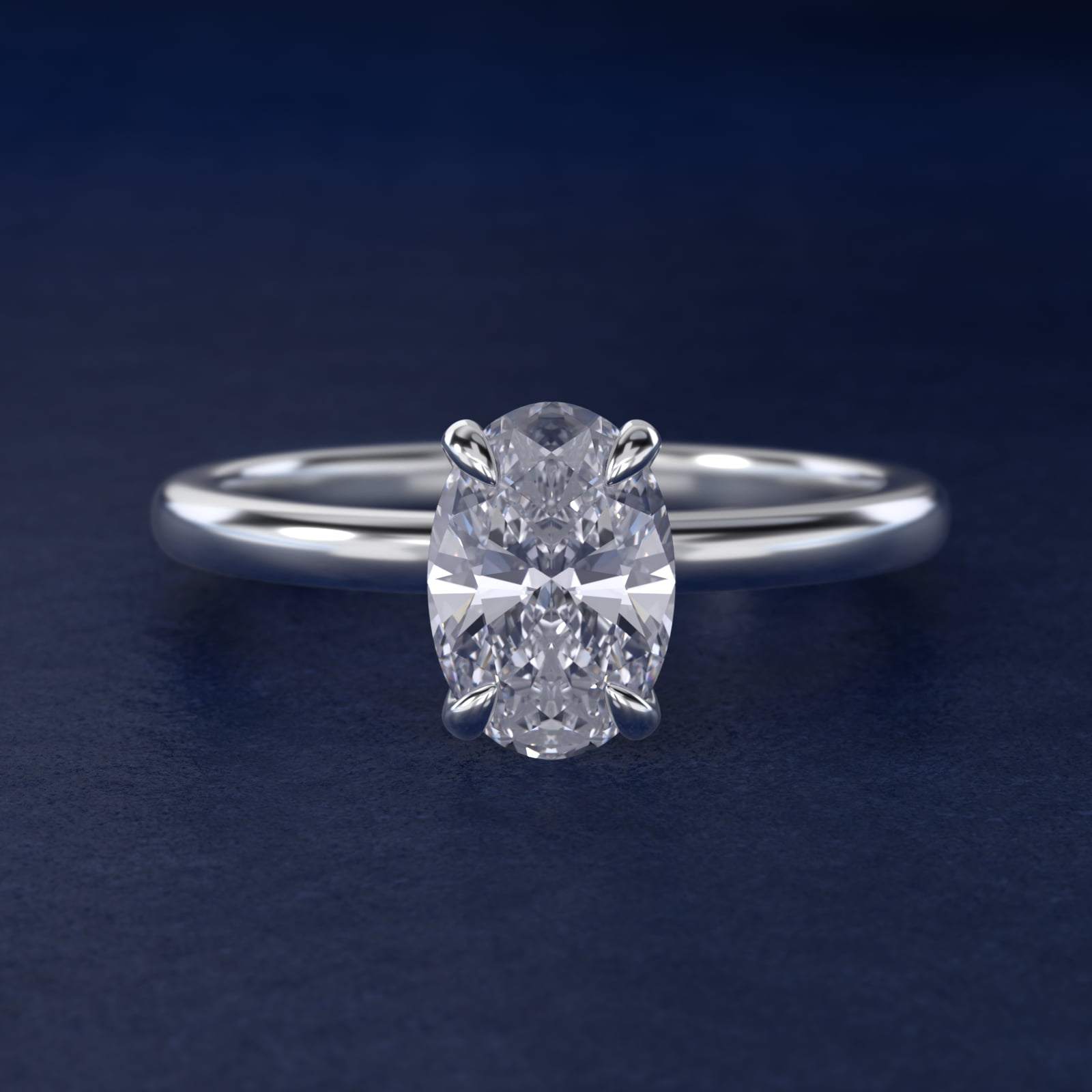 Oval Cut 2 CT Certified Lab-Grown Diamond Claw Prong Flush Fit Solitaire Engagement Ring In Platinum By James Allen