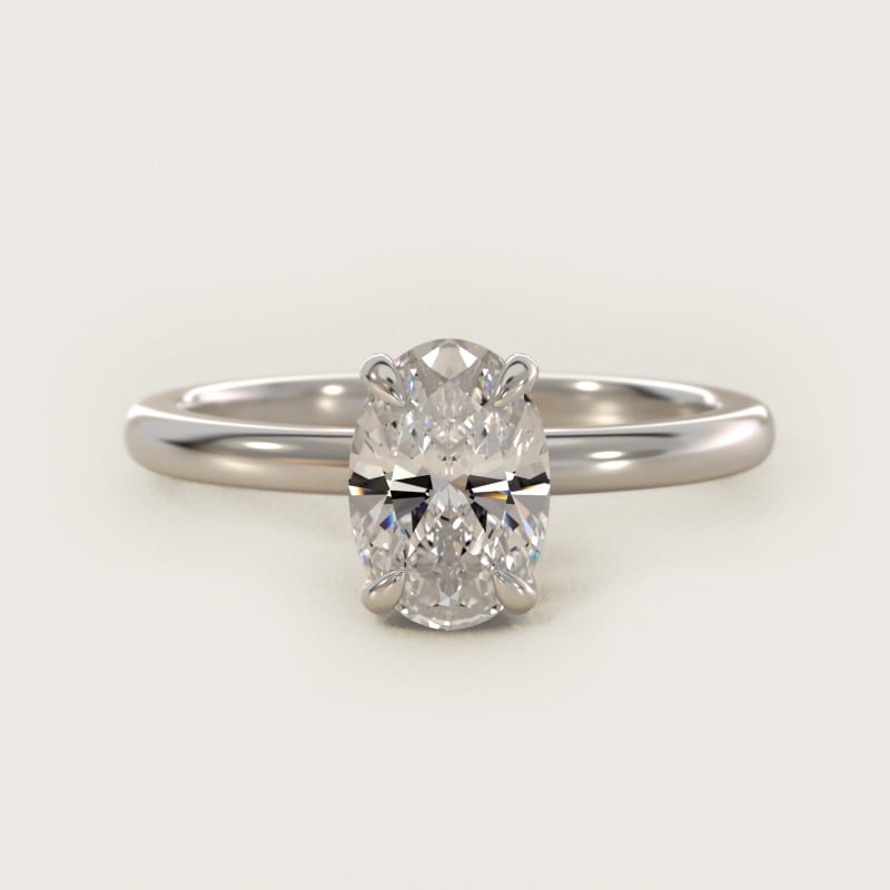 Oval Cut 1 CT Certified Lab-Grown Diamond Claw Prong Flush Fit Solitaire Engagement Ring In Platinum By James Allen