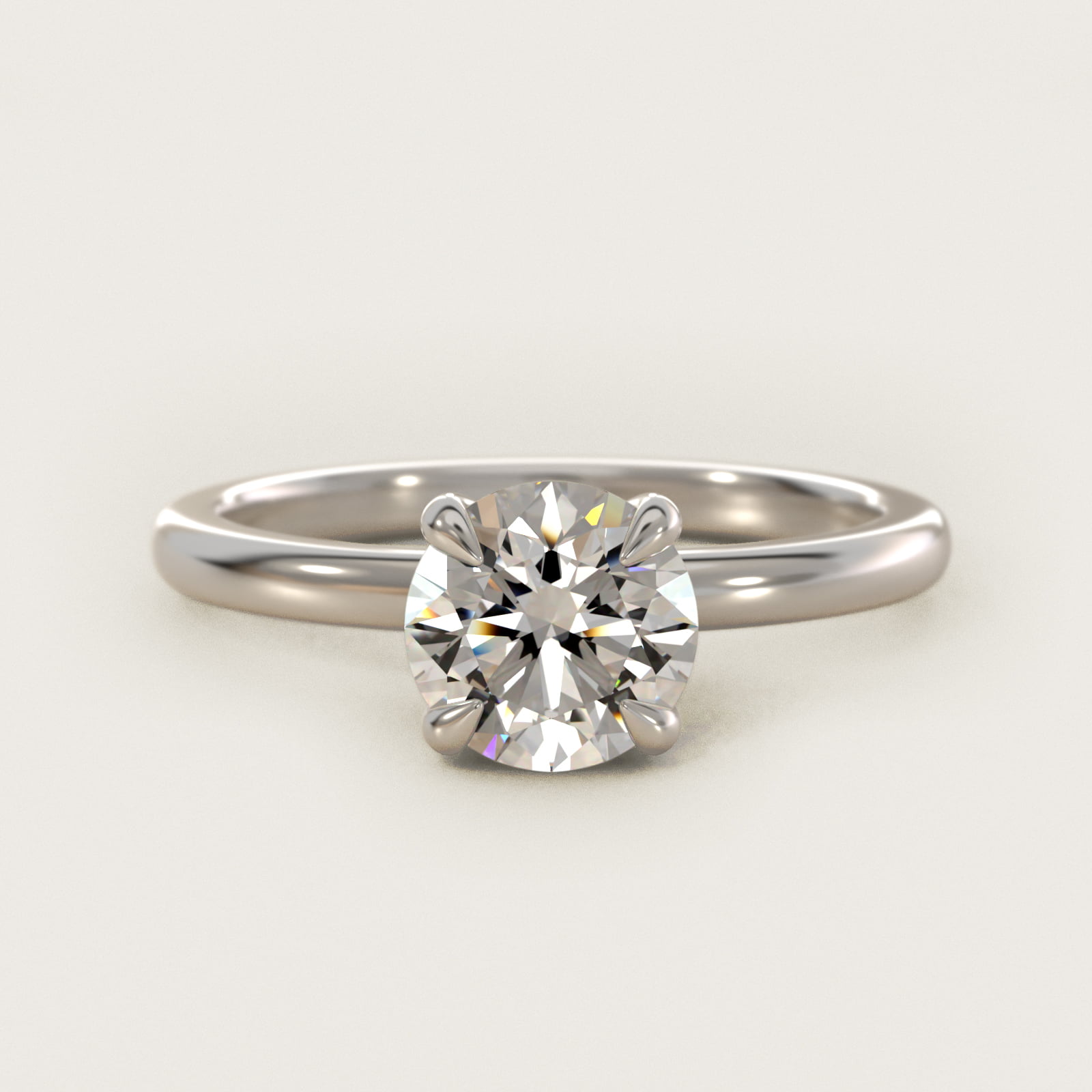 Round 1 CT Certified Diamond Claw Prong Flush Fit Solitaire Engagement Ring In Platinum By James Allen