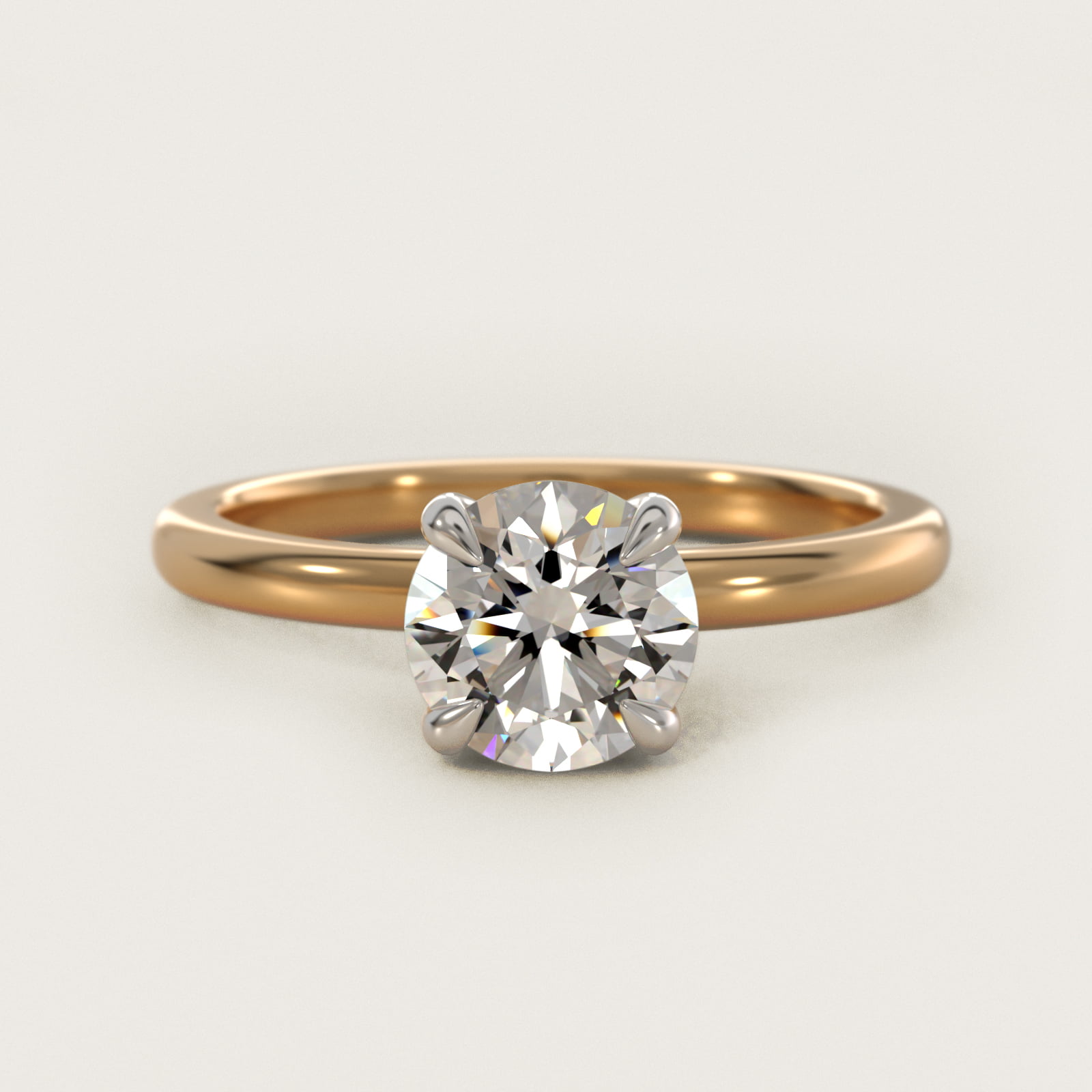 Round 2 CT Certified Lab-Grown Diamond Claw Prong Flush Fit Solitaire Engagement Ring In 14K Yellow Gold By James Allen
