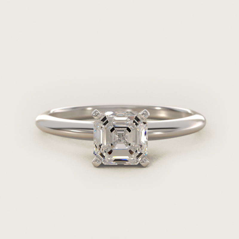Classic Four Prong Solitaire Engagement Ring in Platinum
