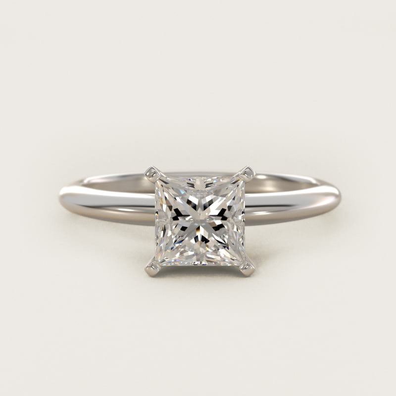 Classic Four Prong Solitaire Engagement Ring in Platinum