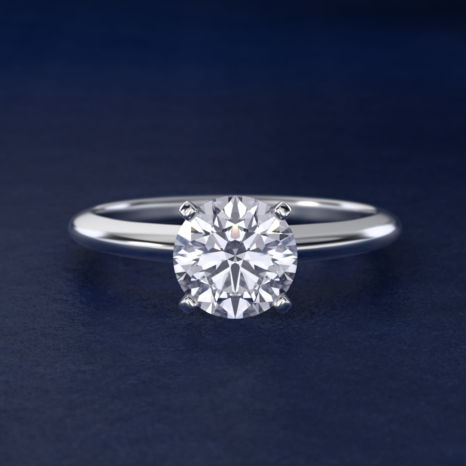 Classic Four Prong Solitaire Engagement Ring in Platinum