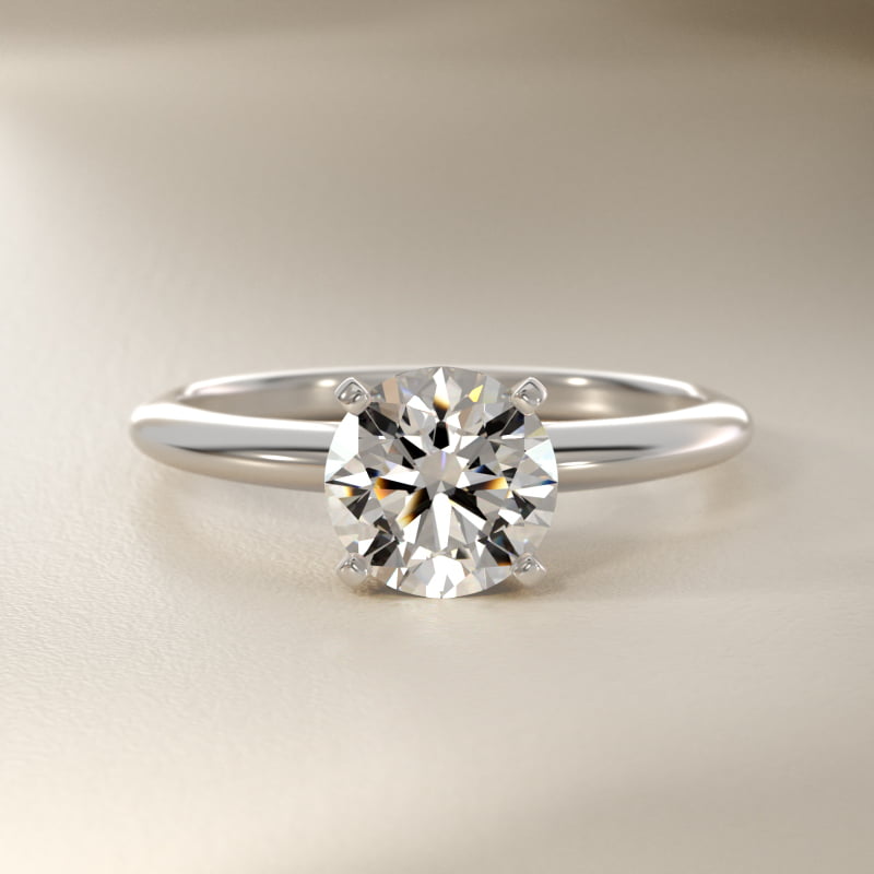 Classic Four Prong Solitaire Engagement Ring in Platinum