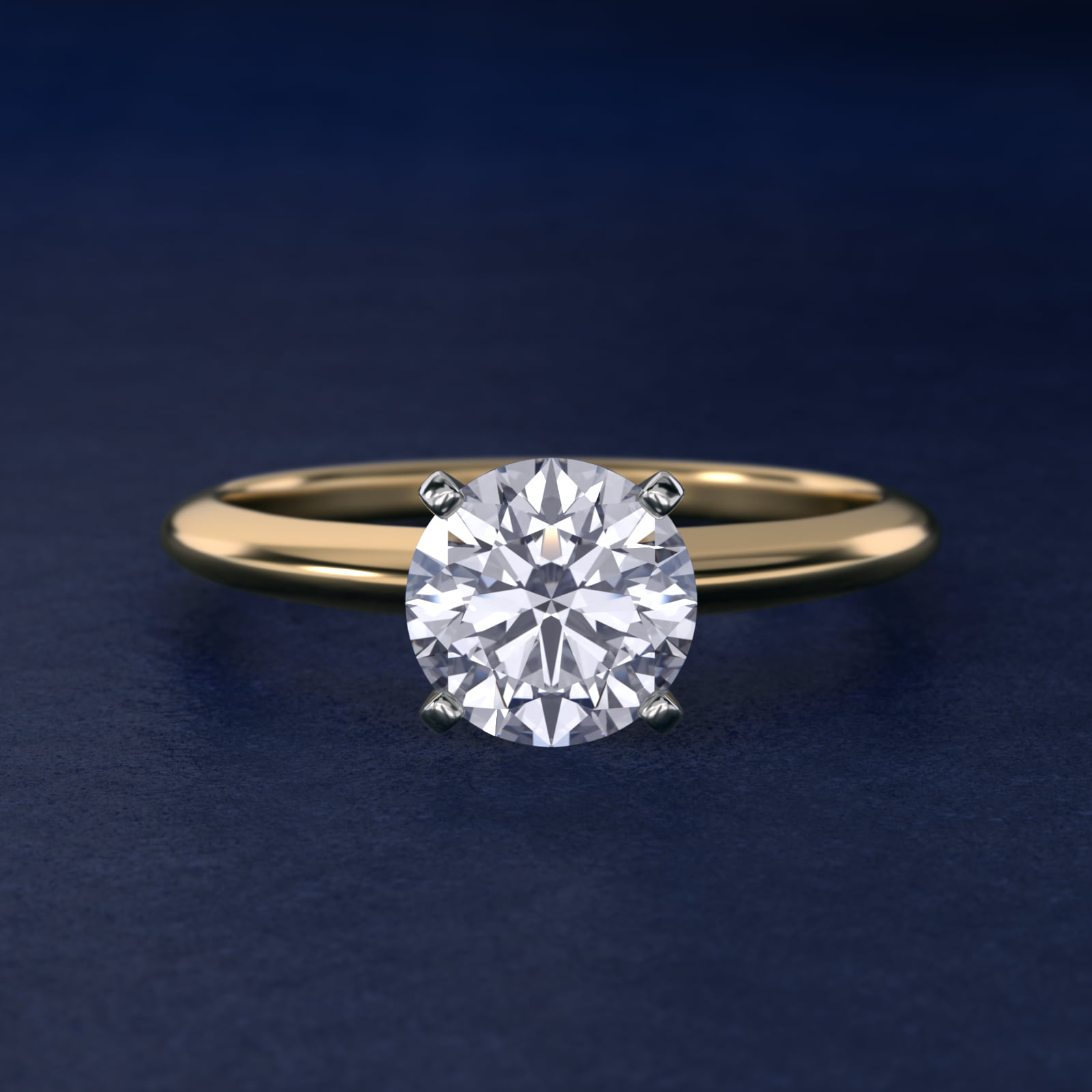 Classic Four Prong Solitaire Engagement Ring in 18k Yellow Gold